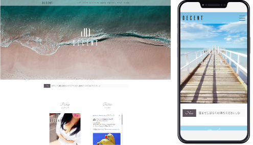 制作事例,朝露台メンズエステ「DECENT-ディセント-」様のホームページ制作事例の画像